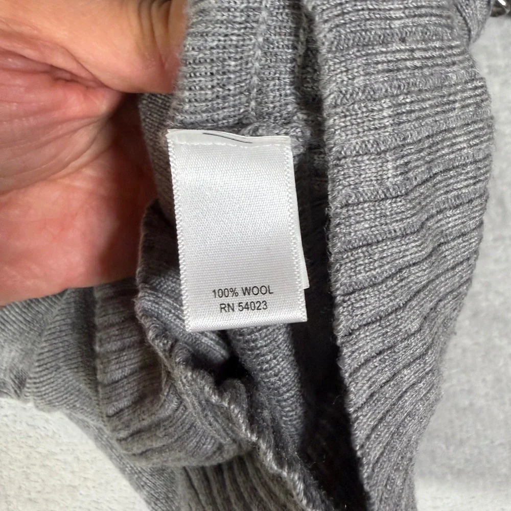 Banana Republic Gray 100% Wool‎ Moto Full Zip Cardigan Sweater 719585-01 XS